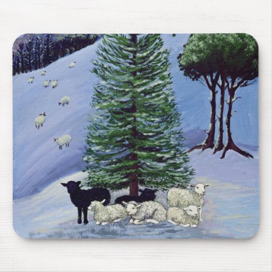 Schafe in einer Winter-Landschaft Mousepad (Vorne)