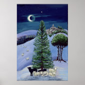 Schafe in einer Winterlandschaft Poster (Vorne)