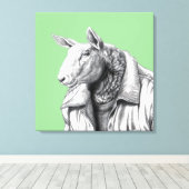 Schafe in Jeans Jacket (Moegi) Leinwanddruck (Insitu (Holzboden))