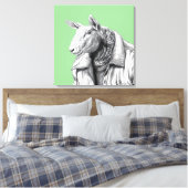 Schafe in Jeans Jacket (Moegi) Leinwanddruck (Insitu (Schlafzimmer))