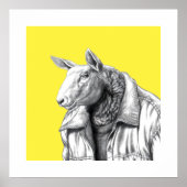 Schafe in Jeans Jacket (Retro Yellow) Poster (Vorne)