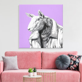 Schafe in Jeans Jacket (Sumire) Leinwanddruck