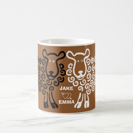 Schafe in Liebe - Jake Lieben Emma Kaffeetasse (Mittel)