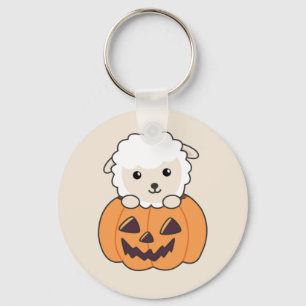 Schafe in Pumpkin Niedliche Schafe glücklich Hallo Schlüsselanhänger