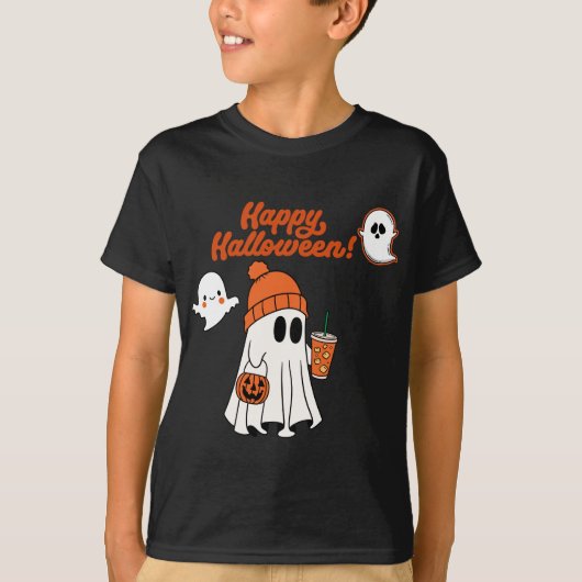 Schafe in Pumpkin Niedliche Schafe glücklich Hallo T-Shirt (Vorderseite)