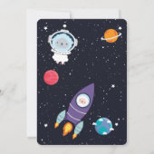 Schafe in Space Baby Dusche Space Navy Galaxy Einladung (Rückseite)