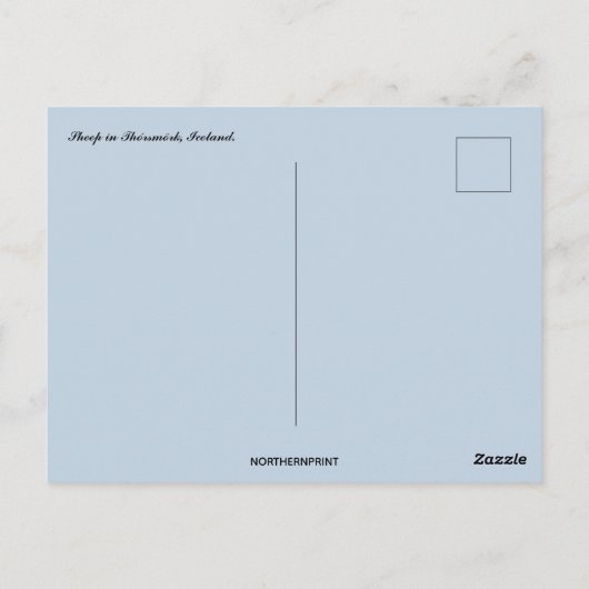 Schafe in Thorsmork Island Postkarte (Rückseite)