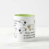 Schafe, Lamm Hörtounge-Zweig Gedicht Cartoon Tasse (Zentrum)