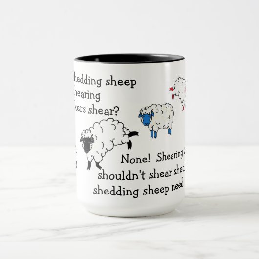 Schafe/Lamm Hörzungenbrecher-Gedicht Tasse (Zentrum)