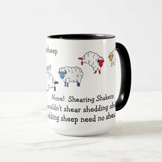 Schafe/Lamm Hörzungenbrecher-Gedicht Tasse (VorderseiteRechts)