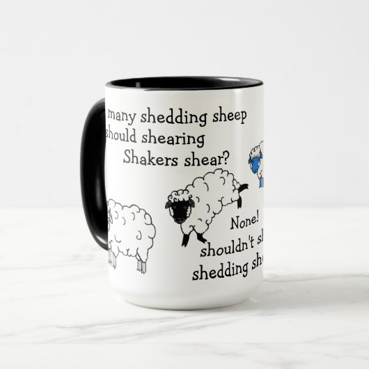 Schafe/Lamm Hörzungenbrecher-Gedicht Tasse (Vorderseite Links)