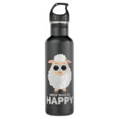 Schafe machen mich glücklich edelstahlflasche (Vorderseite)