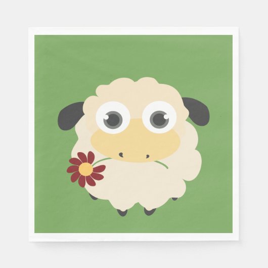 Schafe mit Blume Serviette (Vorderseite)