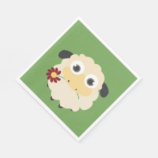 Schafe mit Blume Serviette (Ecke)