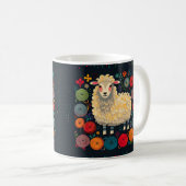 Schafe mit bunten Wollgarnen Tasse (VorderseiteRechts)