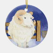 Schafe mit dem Curly Horn (Friendly Beasts Series) Keramik Ornament (Vorne)