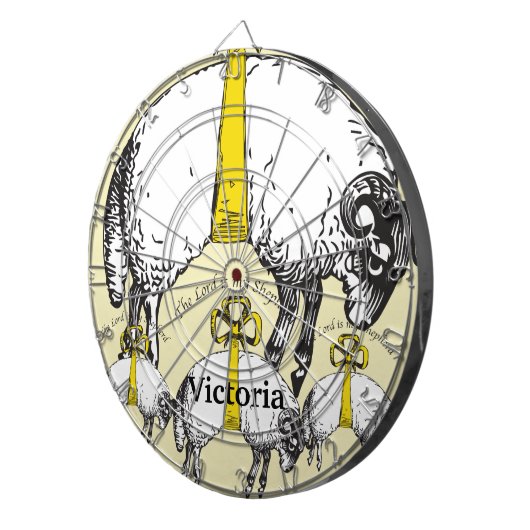 Schafe mit gelben Ribbons Dartscheibe (Vorderseite rechts)