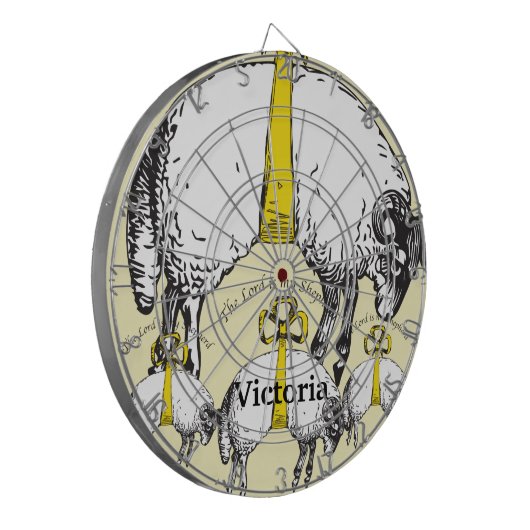 Schafe mit gelben Ribbons Dartscheibe (Vorderseite Links)