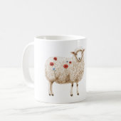 Schafe mit roten Klatschmohnblumen Kaffeetasse (Vorderseite Links)