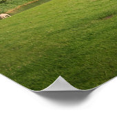 Schafe mit Windmühlen unter dunklen Wolken Poster (Ecke)