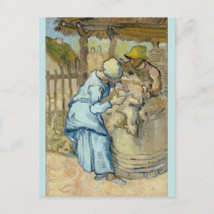 Schafe nach Millet von Vincent Van Gogh Postkarte