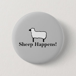 Schafe passieren lustige Schaf-Wortspiel Button