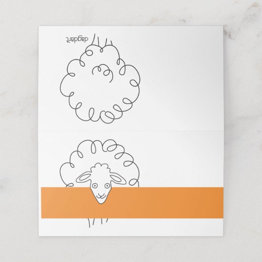 Schafe Platzkarten (Außenseite Aufgefaltet)