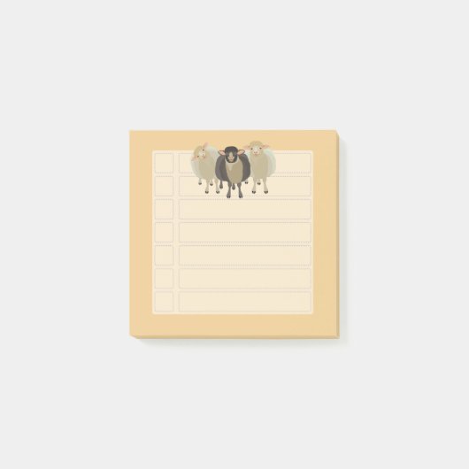 Schafe Post-it Klebezettel (Vorderseite)