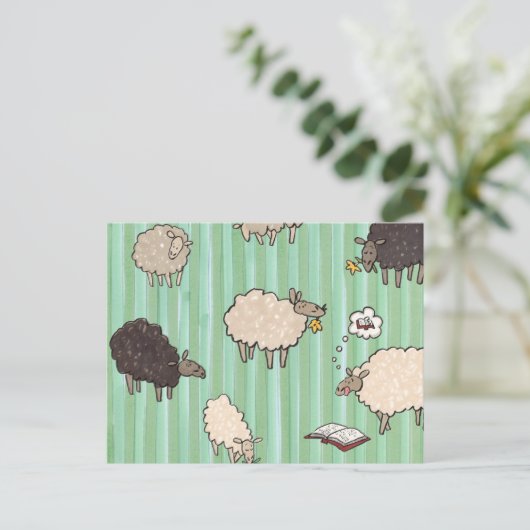 Schafe Postkarte (Stehend Vorderseite)