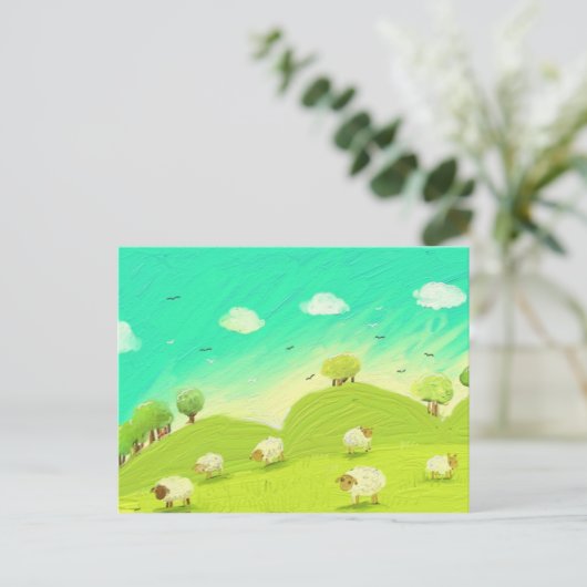 Schafe Postkarte (Stehend Vorderseite)