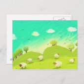 Schafe Postkarte (Vorne/Hinten)