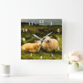 Schafe Quadratische Wanduhr (Zuhause)