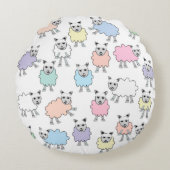Schafe Rundes Kissen (Vorderseite)