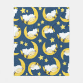 Schafe, schlafende Schafe, Mond, Sterne Fleecedecke (Vorderseite)