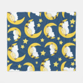 Schafe, schlafende Schafe, Mond, Sterne Fleecedecke (Vorderseite (Horizontal))