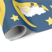 Schafe, schlafende Schafe, Mond, Sterne Geschenkpapier (Rolleneckpunkt)