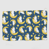 Schafe, schlafende Schafe, Mond, Sterne Golfhandtuch (Horizontal)