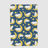 Schafe, schlafende Schafe, Mond, Sterne Golfhandtuch (Vorderseite)