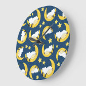 Schafe, schlafende Schafe, Mond, Sterne Große Wanduhr (Winkel)