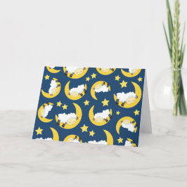 Schafe, schlafende Schafe, Mond, Sterne Karte