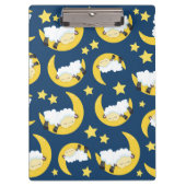 Schafe, schlafende Schafe, Mond, Sterne Klemmbrett (Vorderseite)