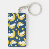 Schafe, schlafende Schafe, Mond, Sterne Schlüsselanhänger (Rückseite)