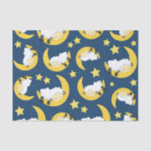 Schafe, schlafende Schafe, Mond, Sterne Seidenpapier (Vorderseite)