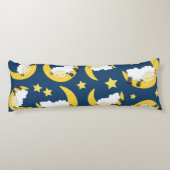 Schafe, schlafende Schafe, Mond, Sterne Seitenschläferkissen (Rückseite)