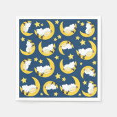 Schafe, schlafende Schafe, Mond, Sterne Serviette (Vorderseite)