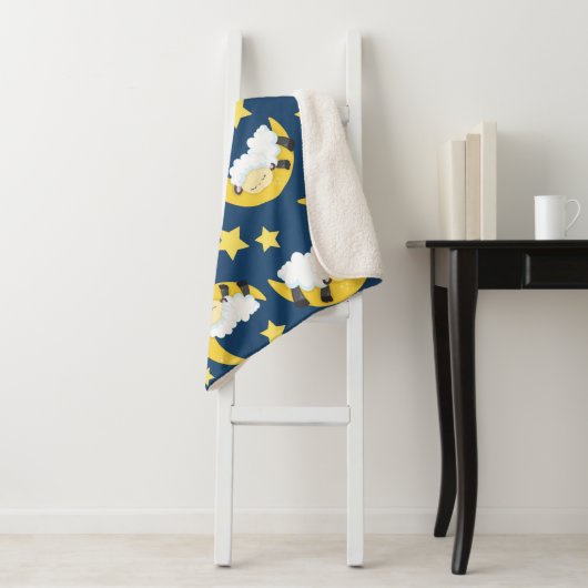 Schafe, schlafende Schafe, Mond, Sterne Sherpadecke (Beispiel)