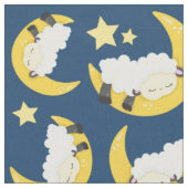 Schafe, schlafende Schafe, Mond, Sterne Stoff (Nahaufnahme)