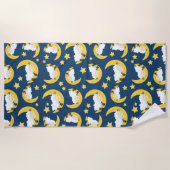 Schafe, schlafende Schafe, Mond, Sterne Strandtuch (Vorderseite)