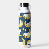 Schafe, schlafende Schafe, Mond, Sterne Trinkflasche (Vorne)