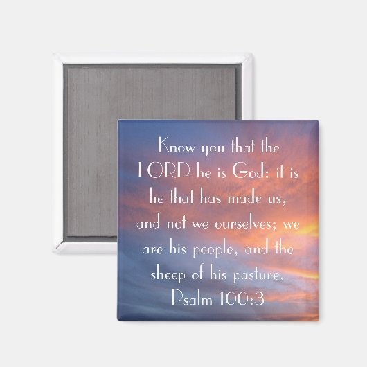 Schafe seiner Weidebibel Vers Psalm 100:3 Magnet (Vorderseite/Rückseite)